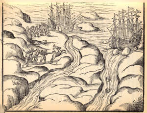 Archivo:Jens Munk voyage account (Navigatio Septentrionalis, 1624) - 2 fig 1 - Rinsund in Hudson Strait