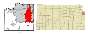 Archivo:Johnson County Kansas Incorporated and Unincorporated areas Overland Park Highlighted