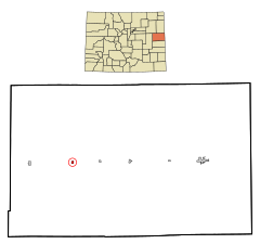 Kit Carson County Colorado Incorporated and Unincorporated areas Seibert Highlighted.svg