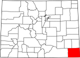 Map of Colorado highlighting Baca County.svg
