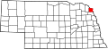 Map of Nebraska highlighting Dakota County