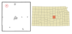 McPherson County Kansas Incorporated and Unincorporated areas Marquette Highlighted.svg