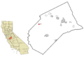 Merced County California Incorporated and Unincorporated areas Gustine Highlighted