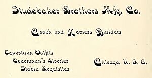 Archivo:Studebaker Brothers Mfg. Co. Coach and Harness Builders Chicago, U. S. A. 1894 ad in The Press Club of Chicago - a history, with sketches of other prominent press clubs of the United States (IA pressclubofchica00infree) (page 6 crop)