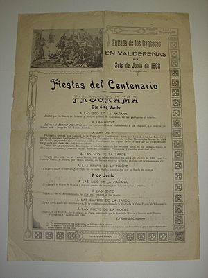 Archivo:VALDEPEÑAS 1º CENTENARIO 1908