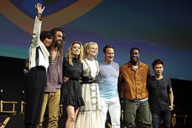 Aisha Tyler, Jason Momoa, Amber Heard, Nicole Kidman, Patrick Wilson, Yahya Abdul-Mateen II & James Wan (43723293462).jpg