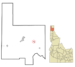 Bonner County Idaho Incorporated and Unincorporated areas Hope Highlighted.svg