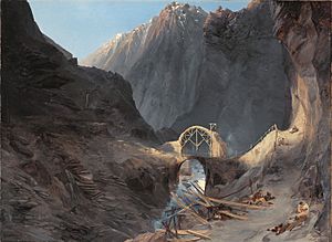 Archivo:Carl Blechen - Bau der Teufelsbrücke (1833)