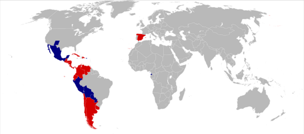 Archivo:Countries with Spanish as an official language
