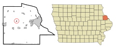 Dubuque County Iowa Incorporated and Unincorporated areas Bankston Highlighted.svg