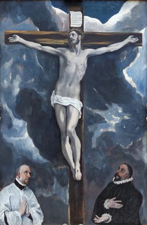 El Greco - Le Christ en croix adoré par deux donateurs 02.jpg