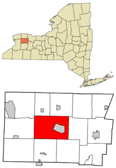 Genesee County New York incorporated and unincorporated areas Batavia (town) highlighted.svg
