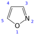 Isoxazole 2D numbered