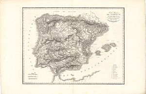 Archivo:MAPA FISICO DE ESPAÑA DE 1823