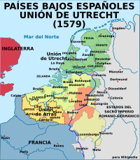 Archivo:Map Union of Arras and Utrecht 1579-es