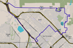Map of Sylmar neighborhood, Los Angeles, California.png