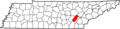 Map of Tennessee highlighting Rhea County