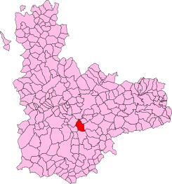 Extensión del término municipal dentro de la provincia de Valladolid