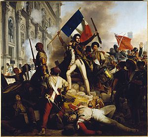 Archivo:Révolution de 1830 - Combat devant l'hôtel de ville - 28.07.1830