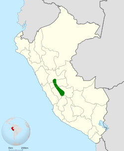 Distribución geográfica del churrín de jalca.