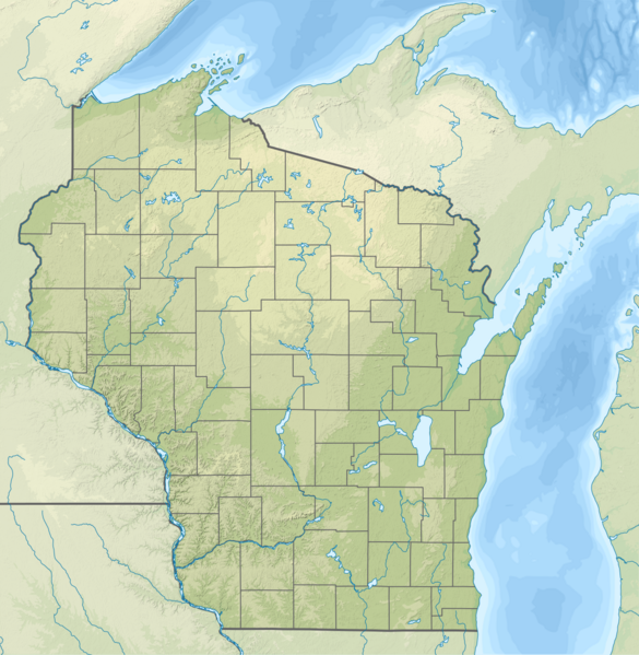 USA Wisconsin relief location map