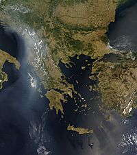 Archivo:Wildfires Balkans July 2007-NASA