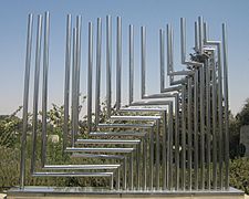 'Eighteen Levels', stainless steel sculpture by Ya'acov Agam, 1971, Israel Museum, Jerusalem, Israel