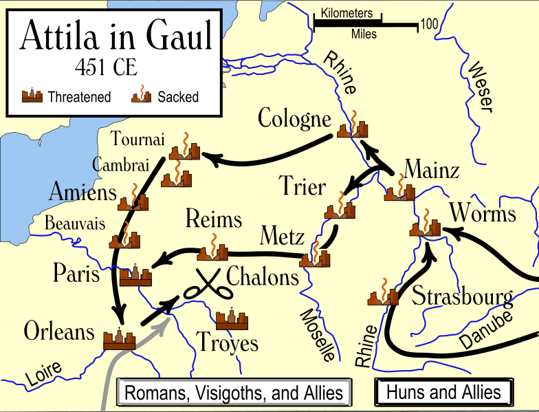 Attila in Gaul 451CE