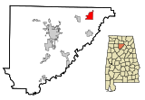 Cullman County Alabama Incorporated and Unincorporated areas Baileyton Highlighted.svg