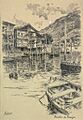 Dibujo original, Puerto de Pasajes, tinta s. papel, por Mariano Pedrero