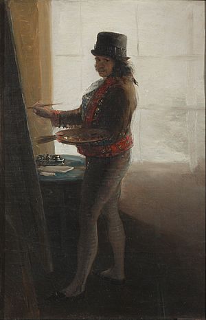Archivo:Francisco de Goya - Autorretrato ante el caballete - Google Art Project