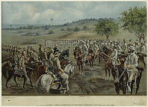 Archivo:General Toral's surrender of Santiago to General Shafter, July 13th, 1898