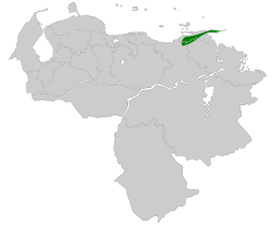 Distribución geográfica del ponchito de Sucre.