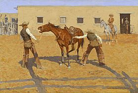 Archivo:His First Lesson, 1903, Frederic S. Remington