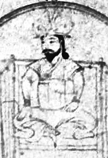 Miran Shah (seated).Timurid genealogy, 1405-1406 (Topkapi Sarayi Müzesi, H.2152) folio 33b.jpg