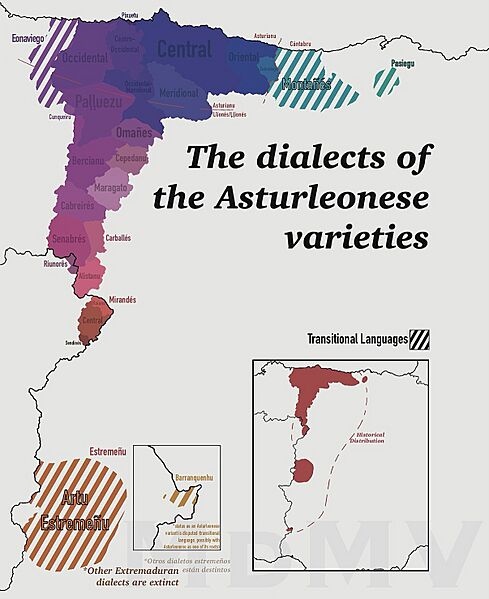 Modified map of Asturleonese dialects