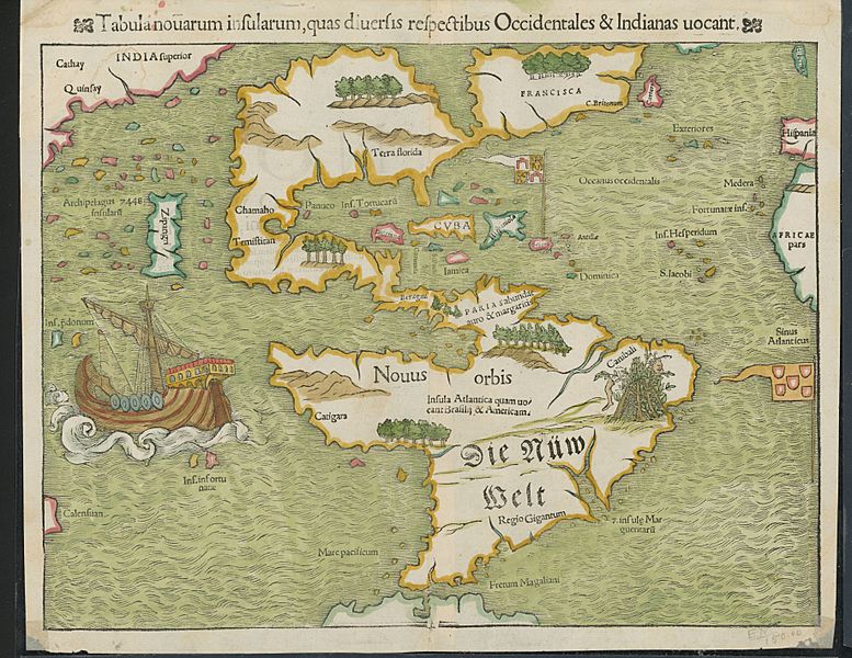 Munster Tabula Novarum Insularum 1540 UTA
