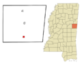Noxubee County Mississippi Incorporated and Unincorporated areas Shuqualak Highlighted