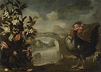 Archivo:Paisaje con un gallo - Félix Lorente
