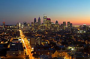 Center City Philadelphia, el segundo downtown más grande de los Estados Unidos.