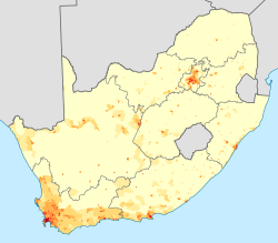 Archivo:South Africa 2011 Coloured population density map
