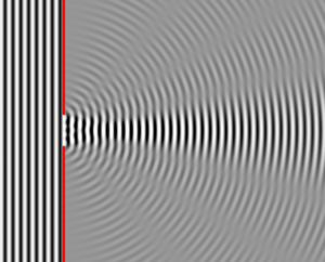 Archivo:Wave Diffraction 4Lambda Slit