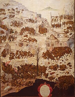 'La Conquista de Cholula' ca. 1670-1730. Workshop of Los Gonzalez (1670-1730) - Museo Franz Mayer - Mexico 2024 (2).jpg
