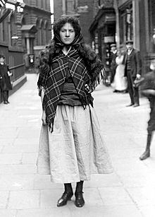 Barbara Ayrton-Gould dressed as Grace Darling, promoting the Women’s exhibition, May 1909 (cropped).jpg