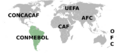 CONMEBOL member associations map
