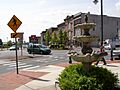 Downtown Glens Falls New York roundabout
