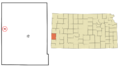 Hamilton County Kansas Incorporated and Unincorporated areas Coolidge Highlighted