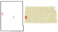 Hamilton County Kansas Incorporated and Unincorporated areas Coolidge Highlighted.svg