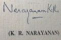 K R Narayanan Autograph.jpg