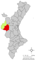 Localització de Requena respecte del País Valencià